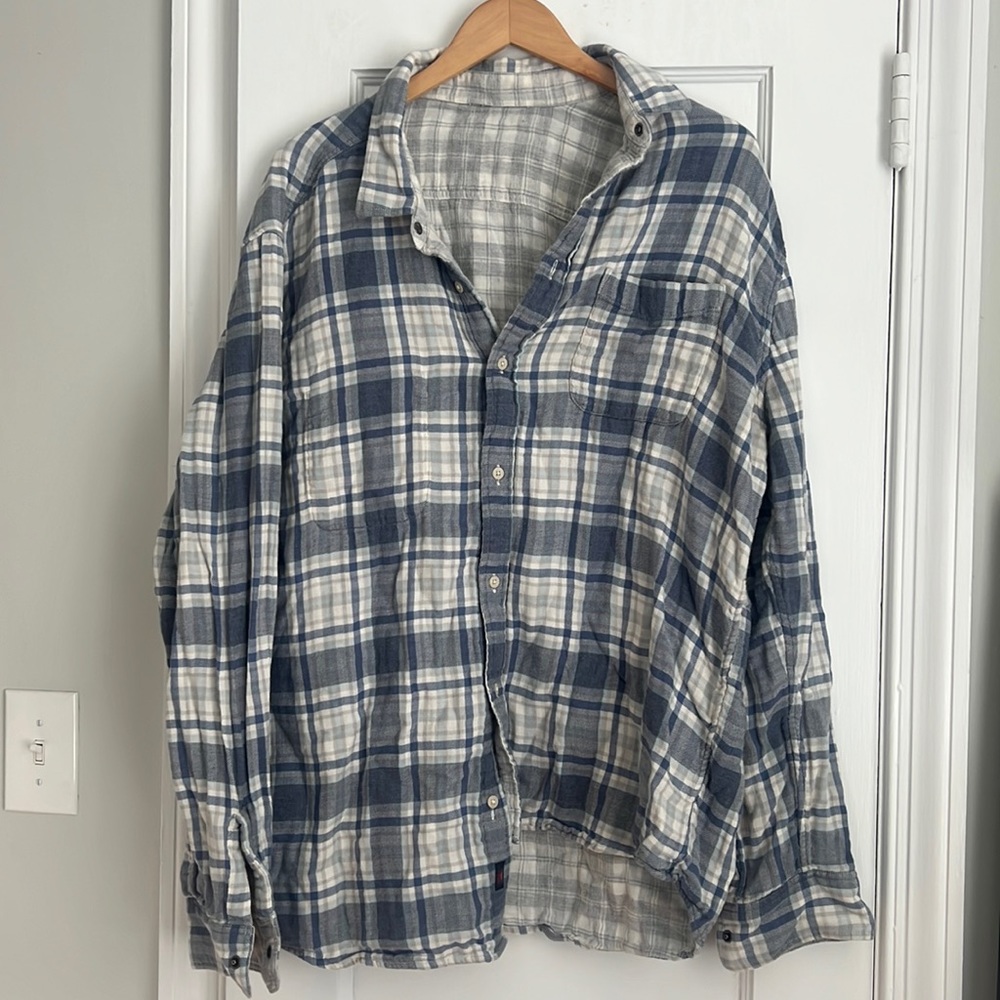 Blue / Gray - Faherty Men’s Reversible Button-down - Size XL